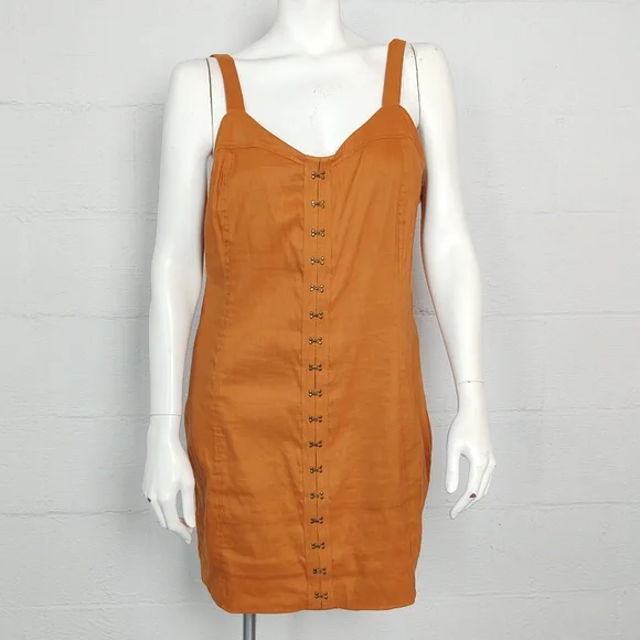 burnt orange jumper dress Orange Long Sleeve Crew Neck Mini Dress